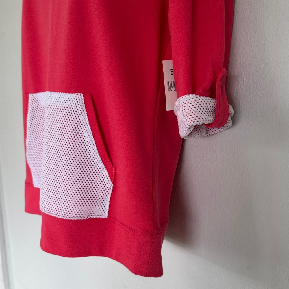 Coral Bay pink white mesh pouch pocket crop sleeve cotton top size small - Picture 10 of 15